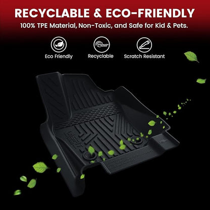 LASFIT Floor Mats&Cargo&Seatback Mats for Toyota 4Runner 2013-2024 (Only Fit 7 Seats), All Weather TPE Mats Custom Fit Floor Liners for 5th Gen 4Runner 1st & 2nd Row Full Set Car Mats and Cargo Liner