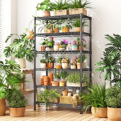 6 Tier Storage Shelves Metal Shelving for Storage Load 1000 LBS