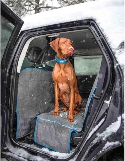 Kurgo Coast to Coast Hammock - Waterproof Backseat Dog Hammock for Full Coverage - Car Seat Protector with Rufftex Floor Guard - Durable Travel Gear - Stain Resistant - Heather Charcoal Grey