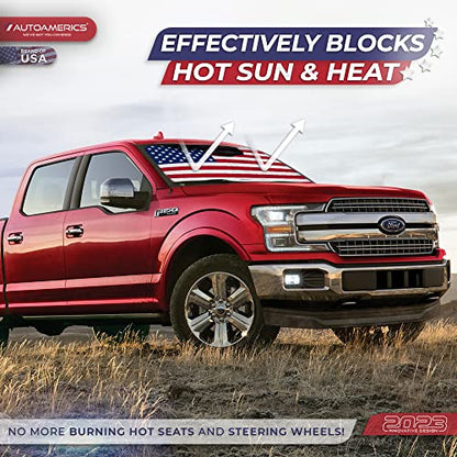 Truck Windshield Sun Shade with Storage Pouch & Anti