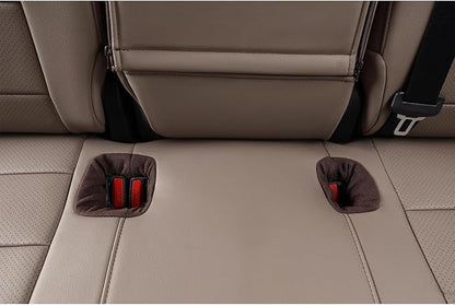 EKR Model Y Seat Covers for Tesla Model Y 2021 2022 2023 2024 Long Range (Only for 7 Seats),Waterproof Seat Protectors,Car Seat Cover Full Set,Faux Leather (Sand Beige)