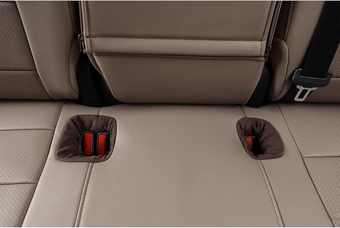 EKR Model Y Seat Covers for Tesla Model y 2020 2021 2022 2023 2024 2025 Long Range/Performance/Standard Range (Only for 5 Seats),Leather Car Seat Cover Full Set,Faux Leather (Sand Beige)