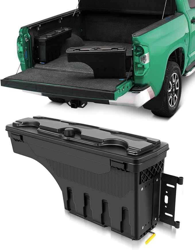 SCITOO Right Passenger Side Truck Bed Tool Box for Jeep Gladiator 2020-2023,Multi-Compartment Dividers Organized Storage,Heavy Duty & No-Drill Installation