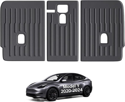2nd Row Seatback Protector Compatible with Tesla Model Y 2020-2024 5 Seat Back Seat Cover All Weather Cargo Liner Model Y Accessories | Custom Fit Trunk Protection (3PCS Backrest Protector)