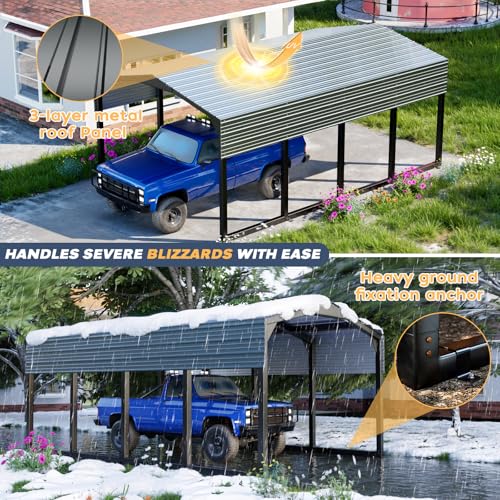 Military Grade Metal Carport 12x20 FT