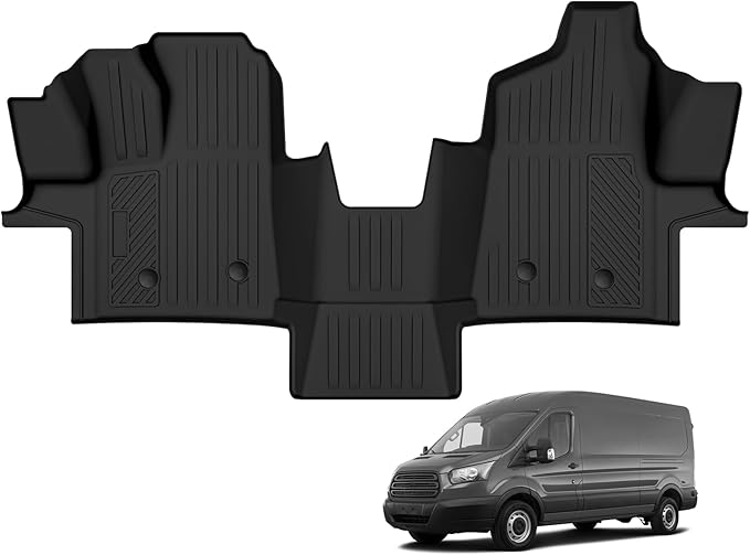 Custom Fit Floor Mats for Ford Transit 2022-2025, All Weather TPE Floor Liners, Odorless Full Set Interior Accessories
