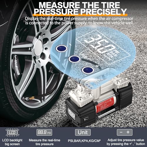 12V Digital Heavy Duty Tire Inflator PortableAir Compressor Pump