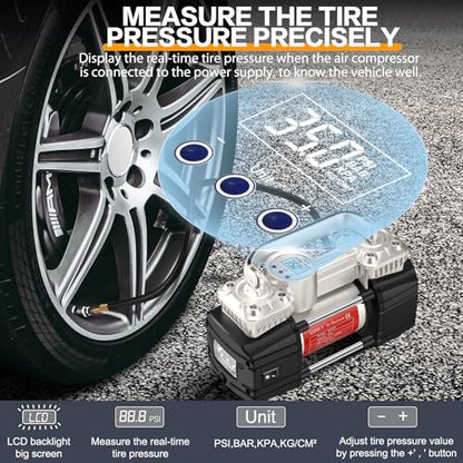 12V Digital Heavy Duty Tire Inflator PortableAir Compressor Pump