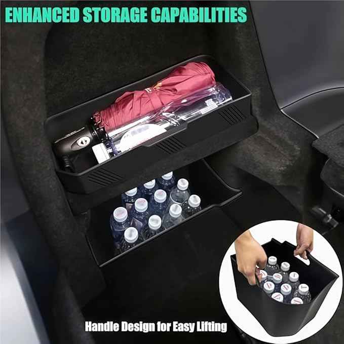 GGCLIMAX Car Organizer Rear Trunk Side Storage Box Compatible with Tesla Model X 2022-2023 Silicone Trunk Organizer Bins Black/Gray 3 Positions: Left Upper/Right/Left Under(Left Upper Grey)