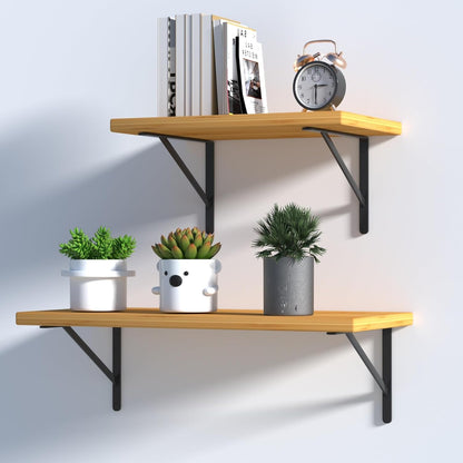 6 Pack L18 x H 12" Black Heavy Duty Shelf Brackets with Screws Metal Shelf Brackets Shelf Support Angle Brackets for Shelves L Brackets Heavy Duty Floating Shelf
