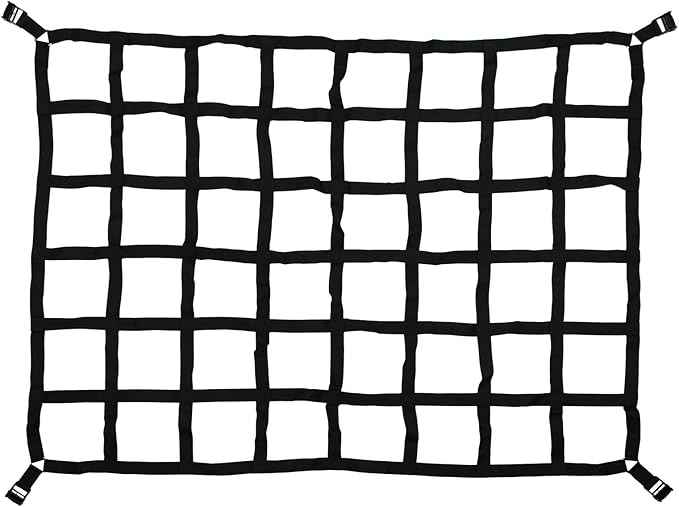 Heavy Duty 66" x 50" Truck Bed Cargo Net with Adjustable Cam Buckles & S-Hooks,5.5' x 4.17' Cargo Net with 1100LBS Capacity for Pickup Truck Bed Trailer SUV Jeeps