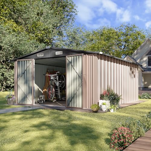 10 x 12FT Outdoor Storage Shed with Double Hinged Large Door