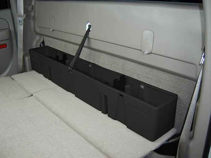 DU-HA 10013 Black Behind the Seat Storage for 00-07 Chevrolet Silverado and GMC Sierra Heavy Duty Crew Cab