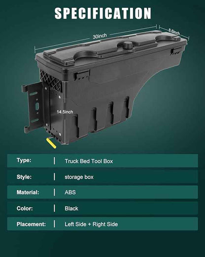 SCITOO Truck Bed Tool Box for Ford F-250 F-350 Super Duty 1999-2016 Left & Right Side,Multi-Compartment Dividers Organized Storage,Heavy Duty & No-Drill Installation