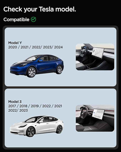 Spigen Tempered Glass Screen Protector [GlasTR EZ FIT] Designed for Tesla Model 3 (2023-2017), Tesla Model Y (2025-2020) 15 inch Dashboard Touchscreen - Matte/Anti Fingerprint