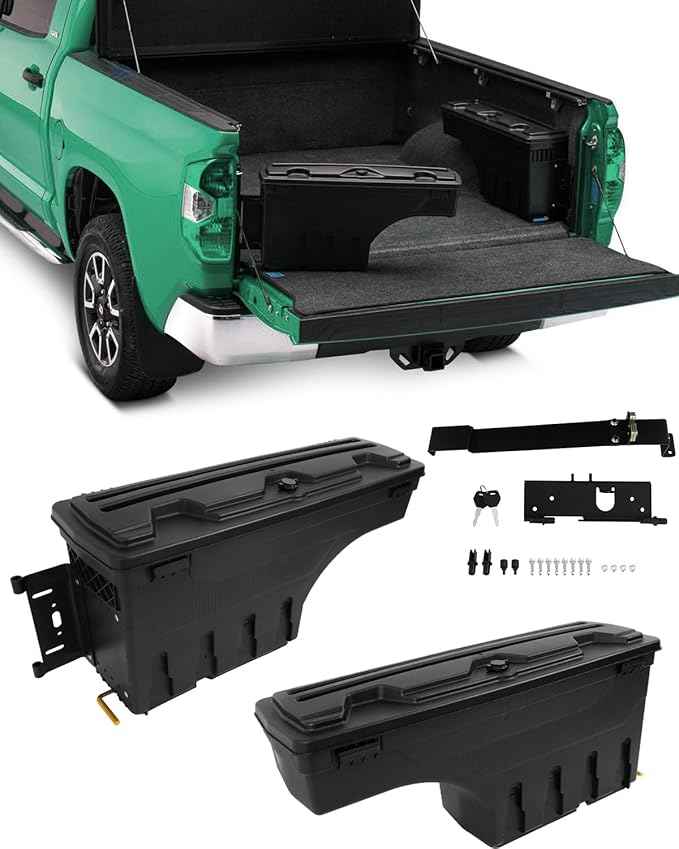 SCITOO Truck Bed Tool Box for Chevrolet Colorado for GMC Canyon 2004-2012 Left & Right Side,Multi-Compartment Dividers Organized Storage,Heavy Duty & No-Drill Installation