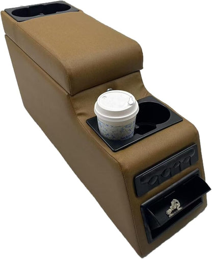 Truck Center Console Truck Seat/Bench Organizer for Jeep CJ5 1976-1983,Jeep CJ7 1976-1986,Jeep Wrangler(YJ) 1987-1995 (Brown)