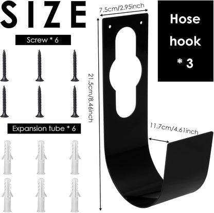 3Pcs Garden Hose Hanger Hook Carbon Steel Expandable Hose Holder Rack Wall Mounted Metal Faucet Hanger Hook for Garage Storage