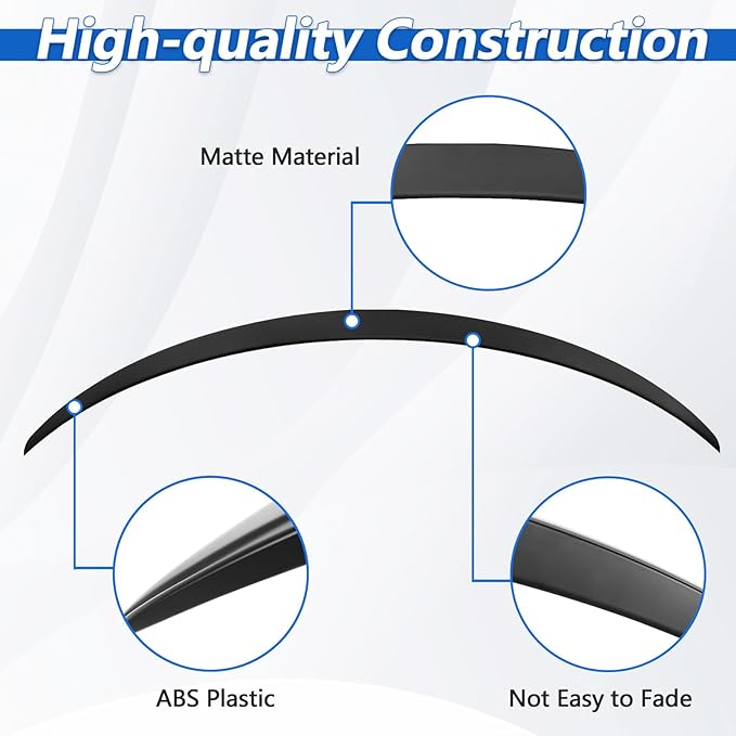 Spoiler Compatible with 2020-2024 Tesla Model Y Matte Black ABS Plastic Rear Trunk Lip Rear Spoiler Wing Model Y Accessories