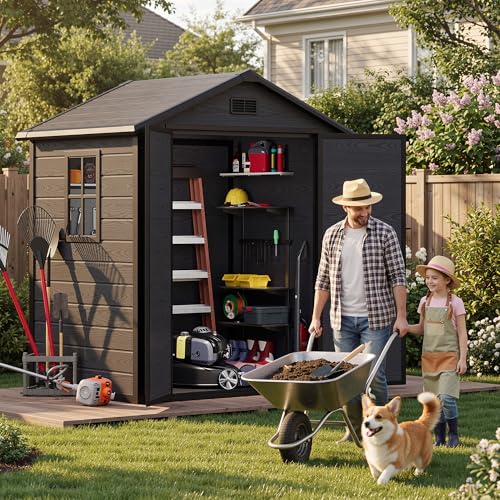 6X5FT Resin Storage Shed with Reinforced Floor