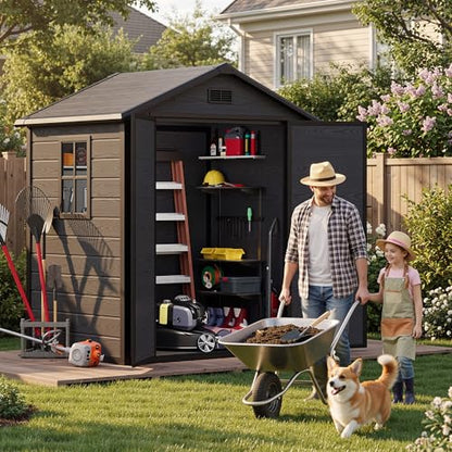 6X5FT Resin Storage Shed with Reinforced Floor
