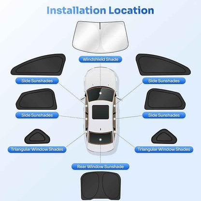 Window Shades for 2013-2021 Ford Fusion Accessories Windshield Sun Shade Side Rear Window Covers Sunshade Sun Visor Shield Privacy Protection for Camping Keep Vehicle Cool Black 8PCS