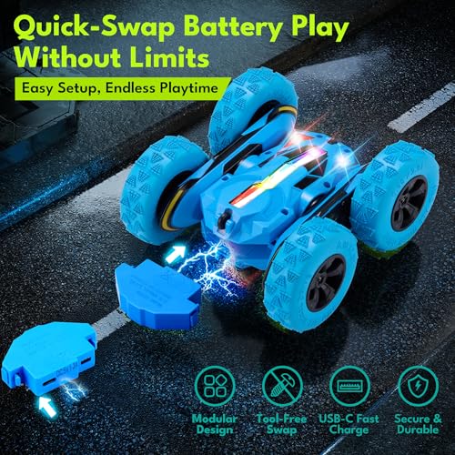 Remote Control Flip Stunt Car Double Sided Driving Crawler Toys