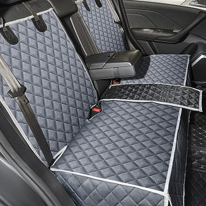 Grey Dog Car Seat Cover for Back Seat