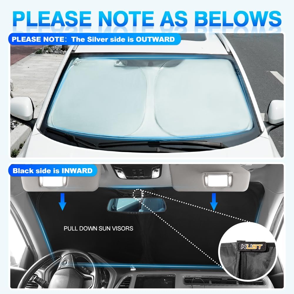 KUST Windshield Sun Shade for Nissan Sentra 2007-2012 Accessories Custom Fit Sunshade Foldable Window Sun Visor Protector Blocks UV Rays Keep Your Car Cooler