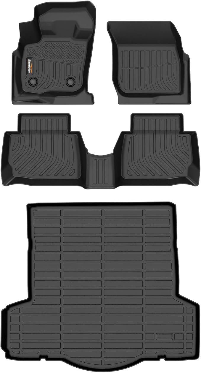 Binmotor-Floor Mats & Cargo Liner for Lincoln MKZ 2013-2016 (Only Gasline), for Ford Fusion 2013-2016(Only Gasline) All Weather Car Floor Mat Rubber Liners Cargo Trunk Mat-Black