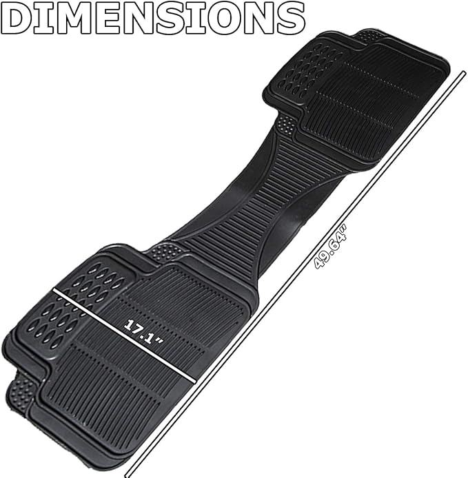 Vaygway Car Floor Mat Runner - Rubber Rear Floor Mat Liner - Black Back Seat Liner - Auto Trimmable Universal Fit Rug for Vehicle