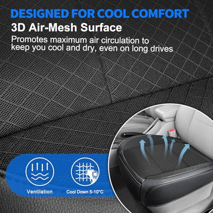 1 Pack Black Ventilated Cooling Mesh Bottom Car Seat Covers