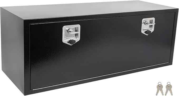 SCITOO 48" Iron Truck Bed Tool Box,Heavy Duty Crossover Storage for Most Full Size Pickups,Lockable Weatherproof Chest,Fits 48"WX18"DX18"H Truck Beds,Easy Access to Load and Unload