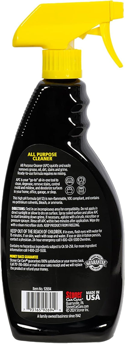 Stoner Car Care 92694-4PK All Purpose Cleaner Powerful Water-Based Cleaner and Degreaser, Easily Removes Dirt, Grease, Stains, and More, Multi-Purpose, Multi-Surface, Ready to Use, 22 Fl Oz, Pack of 4