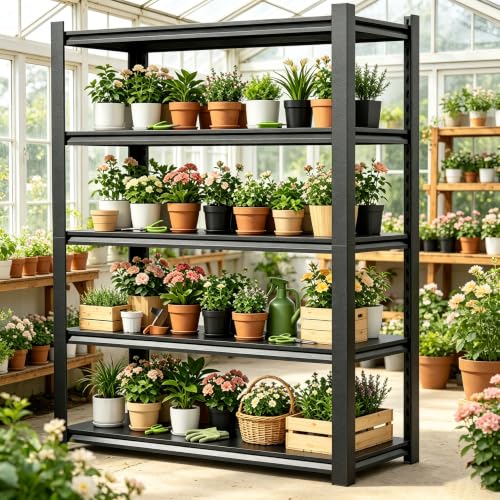 63" H Heavy Duty Metal Garage Shelving 2500LBS