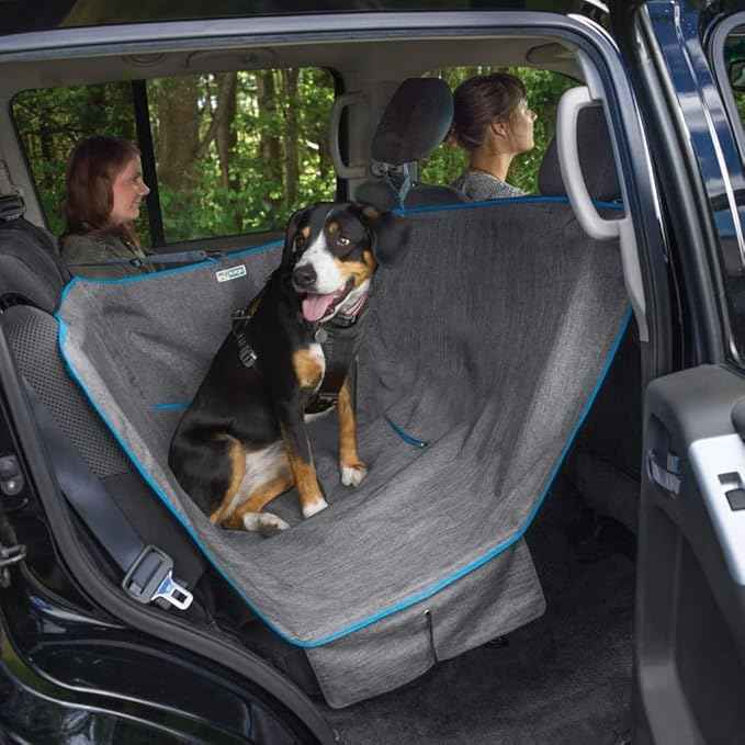 Kurgo Heather Half Hammock, Half Car Seat Cover for Pets, Car Hammocks for Dogs, Water-Resistant, 27.5" Wide (Heather Grey)