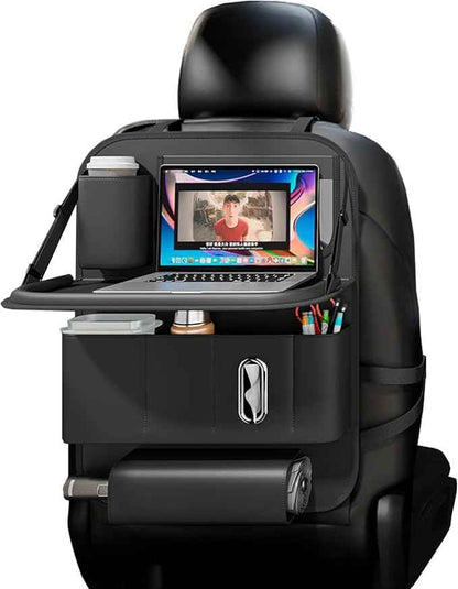 Car Seat Organizers,Multi-functional Back Seat Protectors, Storage Pouches, Child kicking prevention and Tray Holders (for Cars, Kids, Seat Back and Rear Seats) (Black, 1 Pcs)