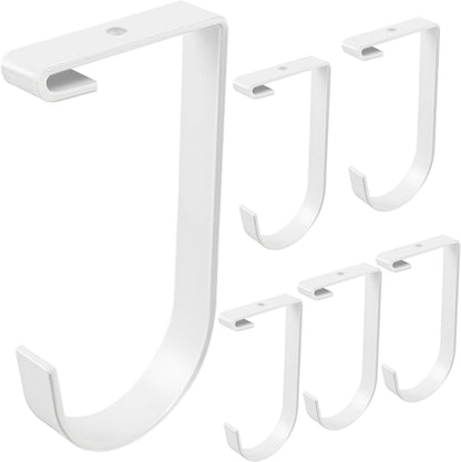6-Pack Heavy Duty Flat Hook Accessory for Garage Ceiling and Wall Storage, Alloy Steel, White - Suitable for FLEXINOUMTS Racks