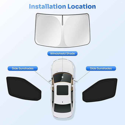 Window Shades for 2015-2025 2026 Ford Transit Accessories Windshield Sun Shade Side Rear Window Cover Sunshade Sun Visor Shield Privacy Protection for Camping Keep Vehicle Cool Black 3PCS