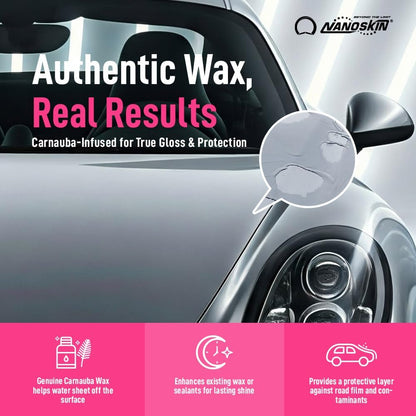 Nanoskin WASH N' WAX with Carnauba 5 gallons - Cleans & Shines in One Step | Works with Foam Cannon, Foam Gun, Bucket Washes, Pressure Washer | Carnauba Wax Protection for Cars