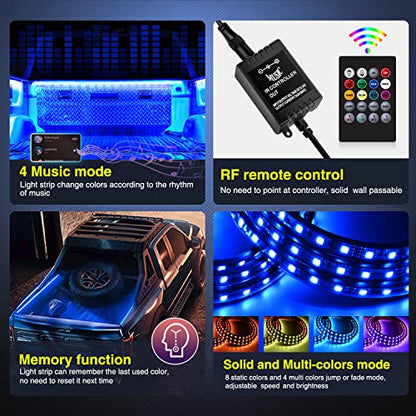 3PCS 60 Inch RGB Truck Bed Light Strip 270 LED Neon Accent LED