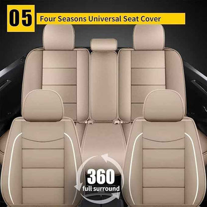 YORKNEIC Car Seat Covers Full Set for Chevrolet/Chevy Malibu 2009-2025 2026,Waterproof Faux Leather Seat Covers for Cars, Malibu Automotive Seat Cushion with Airbag Compatible(5-Seat Full Set, Beige)