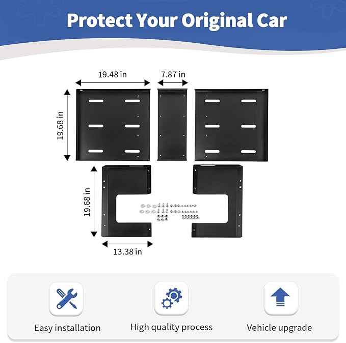 RT-TCZ Rear Trunk Cargo Rack Basket for Jeep Wrangler JKU (2007-2017) & JLU (2018+), 4 Door Interior Storage Shelf, Black Aluminum Alloy & Stainless Steel, 3PCS Assembled Pallet