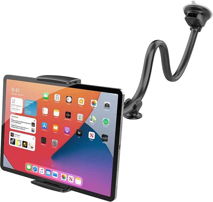 APPS2Car Tablet Car Mount for iPad Truck Holder Long Arm Extension Strong Suction Cup Windshield Mount for 7-11 Inch Tablet iPad Pro Air Mini iPhone