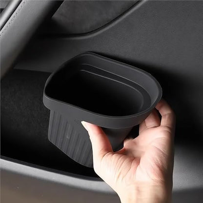 GGCLIMAX Car Organizers and Storage Compatible with Tesla Model 3/Y 2025 Car Door Trash Can Silicone Door Storage Box Garbage Can 2024 Model 3/Y Car Accessories