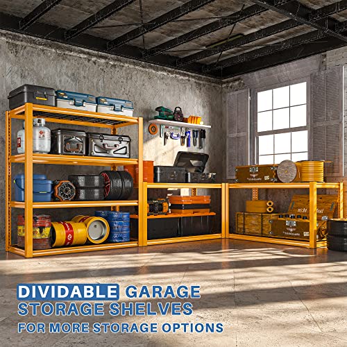 40" W Yellow Garage Shelving with Double (4 Count)