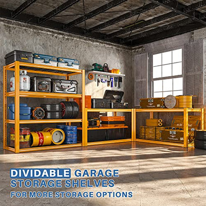 40" W Yellow Garage Shelving with Double (4 Count)