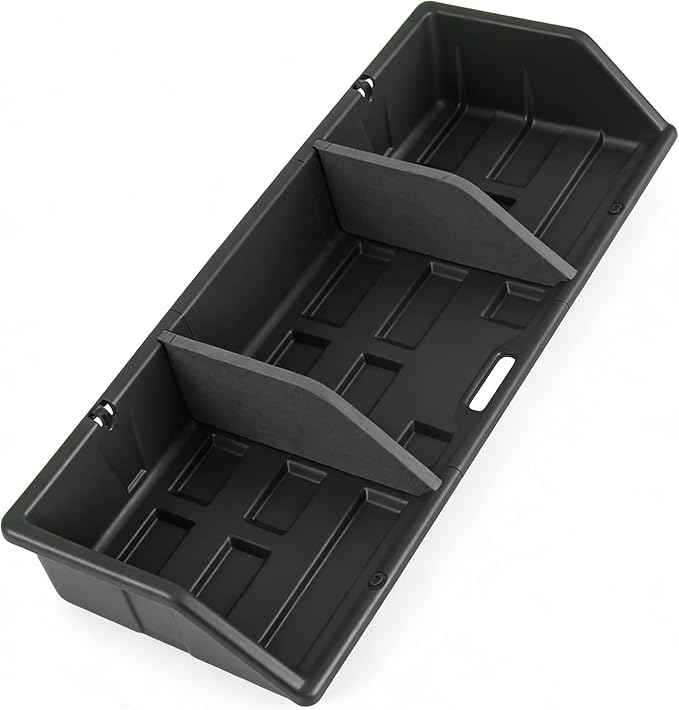 Full-Size Pickup Truck Cargo Box Organizer, Tail Box Storage Box Compatible with Truck Bed, Divider Truck Organizer with Net and Rain Cover, Black (52 inch)
