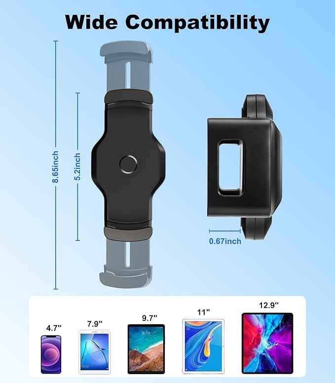 Car iPad Tablet Mount Holder for Truck, 360° Long Arm Cup Suction Dashboard Windshield Heavy Duty Mount for Semi Truck/SUV/Van, Vehicle Accessories Fit for 4.7-12.9" iPad Pro Air Mini iPhone