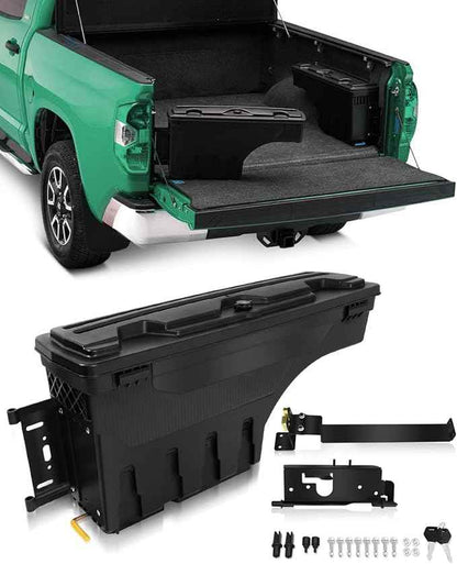 SCITOO Truck Bed Tool Box for Dodge Ram 1500 2019-2021 Left Driver Side,Multi-Compartment Dividers Organized Storage,Heavy Duty & No-Drill Installation